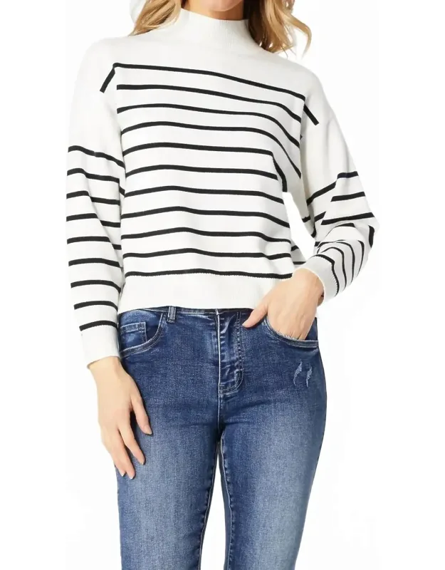 Neve Stripe Mock Neck Sweater