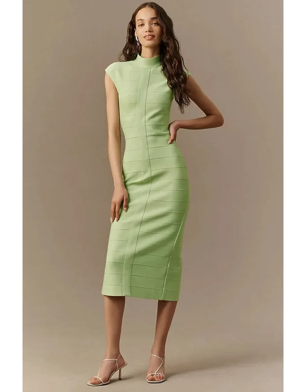Elliat Elana Midi Dress - High Neckline, Zipper Closure