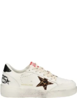 Distressed White Cow Leather Sneakers