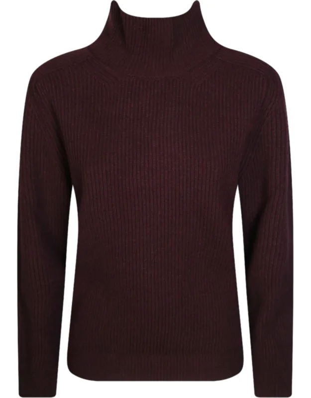 Ribbed Fisherman Knit Turtleneck Sweater