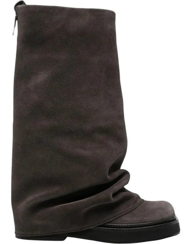 Rounded Square Toe Soft Suede Boots