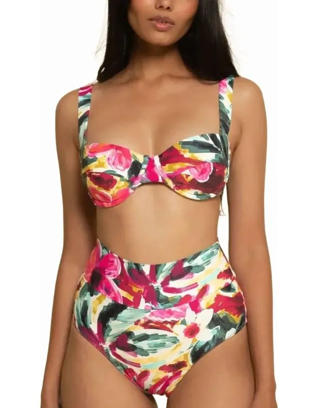 Bustier Bikini Top And High Rise Bikini Bottom Set