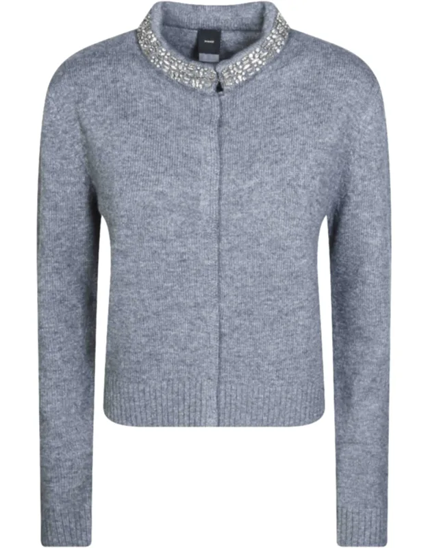 Heathered Grey Wool-blend Cardigan
