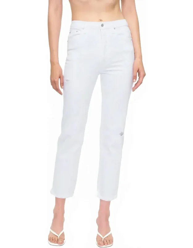High Rise Classic Straight Ankle Jeans
