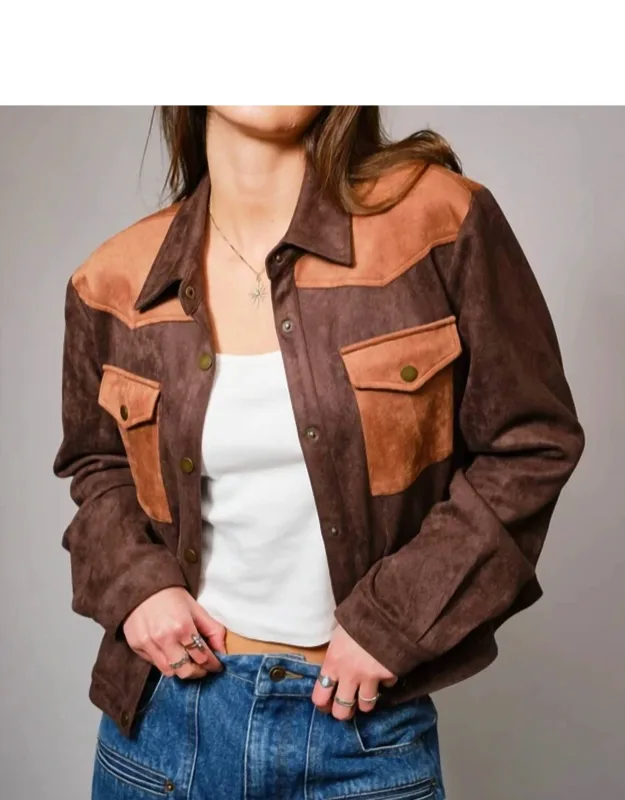 Vintage Western Block Suede Jacket