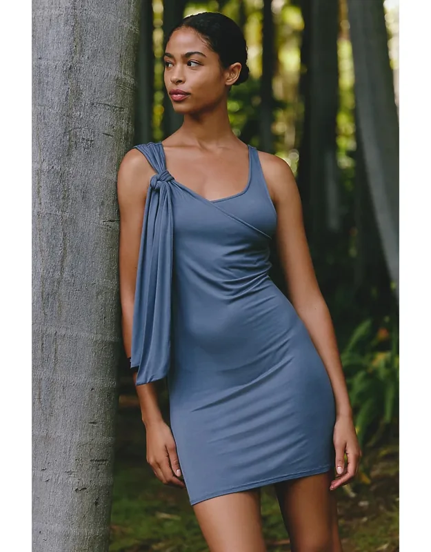 Ruched Slinky Mini Dress