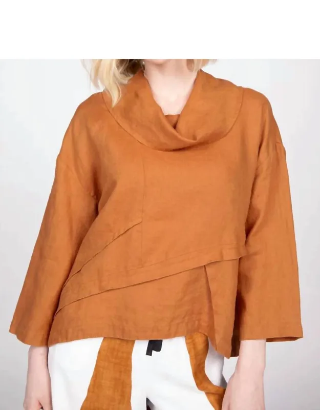 Cowl Neck Linen Top