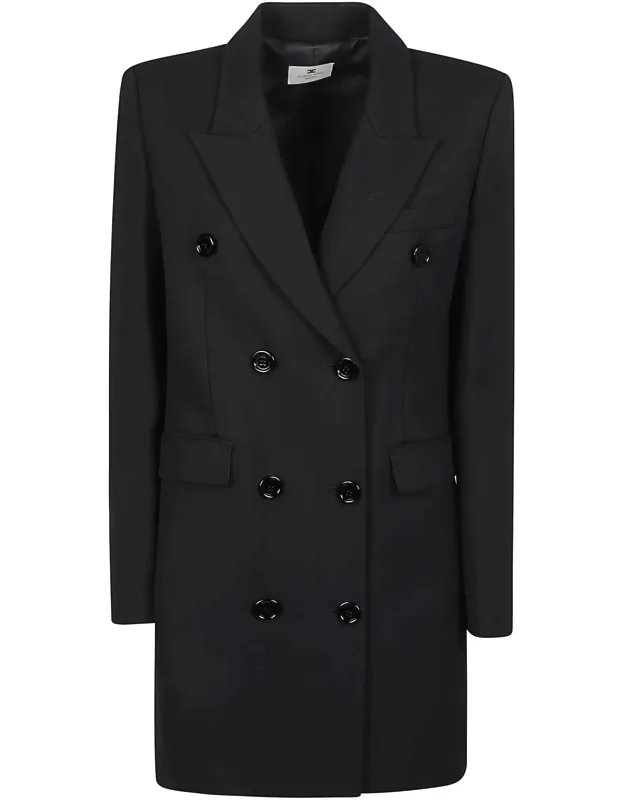 Tailored Viscose-blend Double-breasted Mini Dress