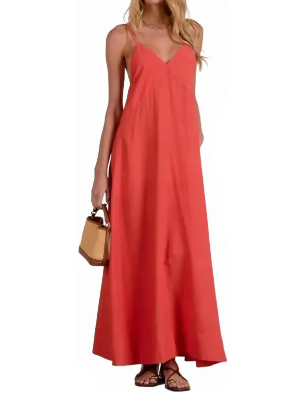 Havana V-neck Spaghetti Strap Maxi Dress