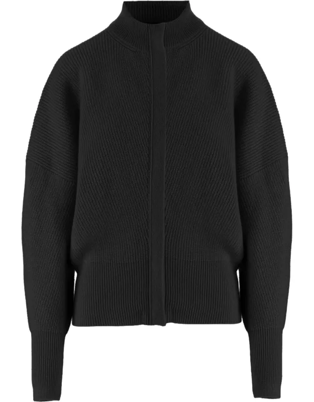 Concealed Zip Striped Cashmere Sweater