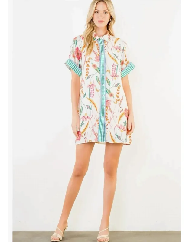 Floral Print Collared Dress