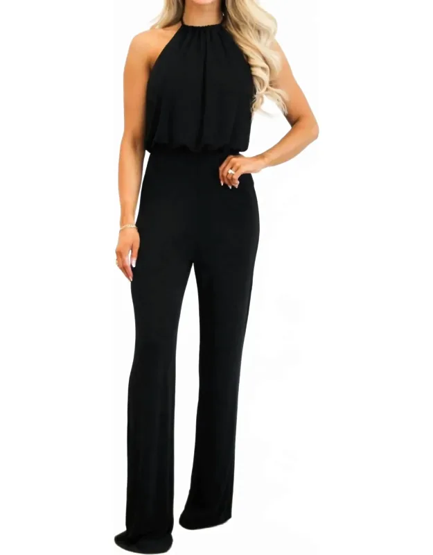 Launa High Neck Halter Jumpsuit