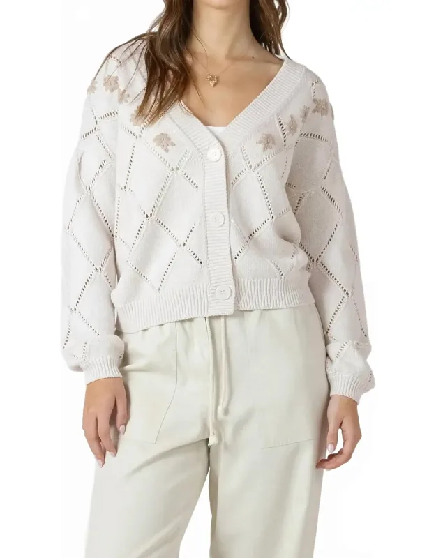 Garden Whisper Pointelle Cardigan