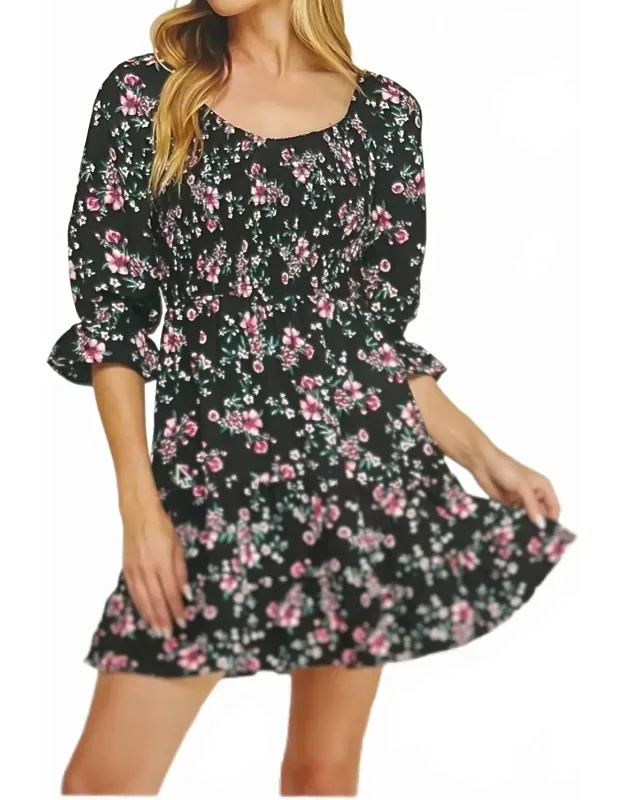 Boho Blossom Mini Dress