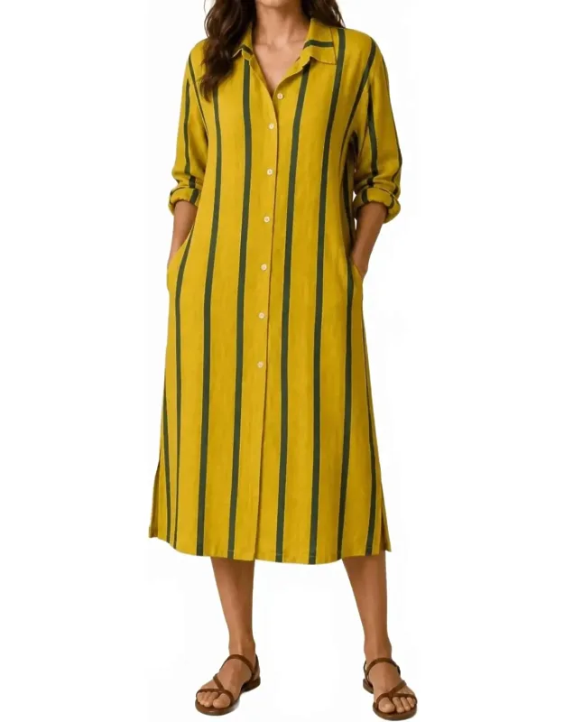 Pure Linen Button Down Dress