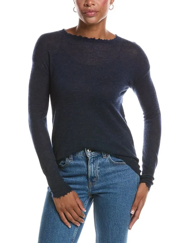 Distressed Sheer Cashmere Sweater