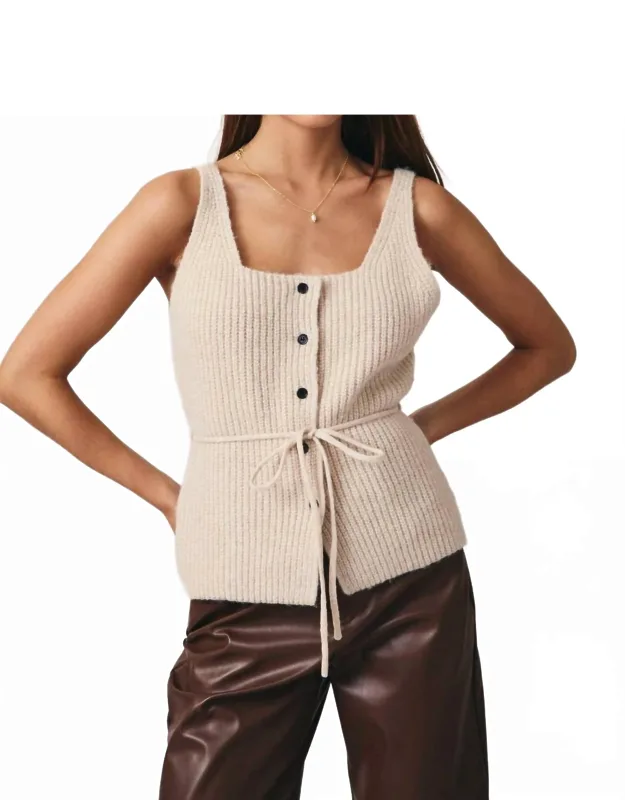Sleeveless Button Down Sweater