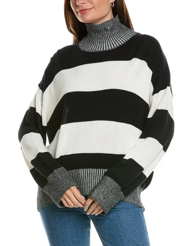 Betty Stripe High Neck Sweater