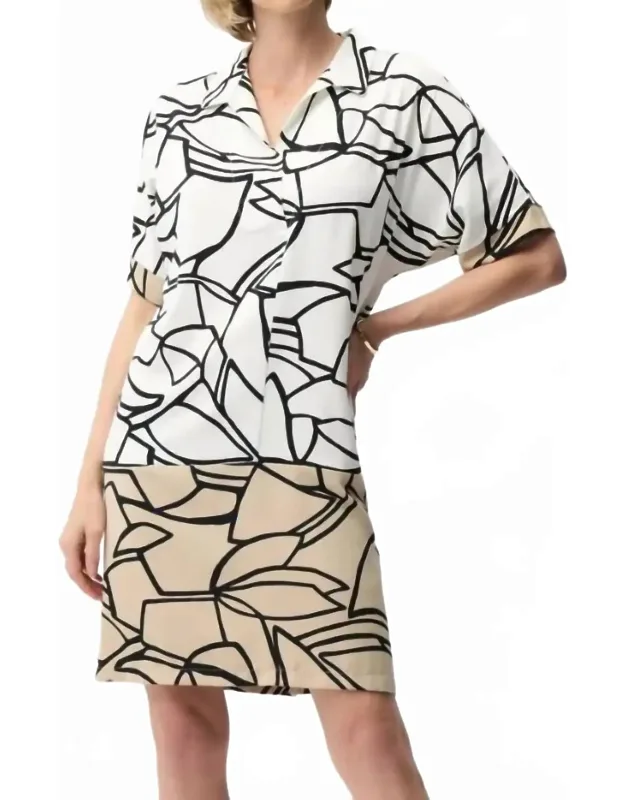 Recycled Woven Abstract Print Shirt Dress