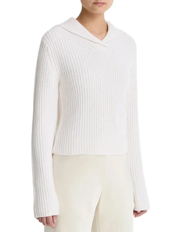 Ribbed Sailor Collar Wool & Cashmere-blend Sweater
