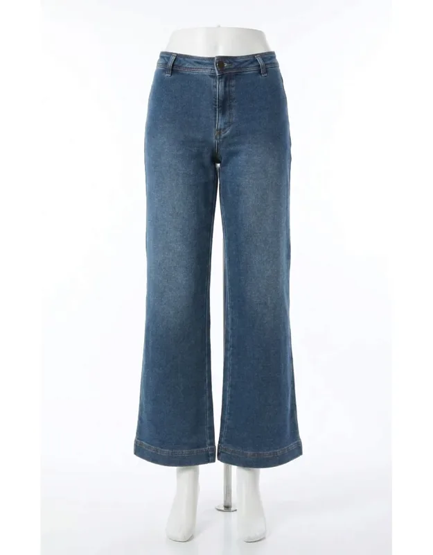 Wide Leg Denim Trousers
