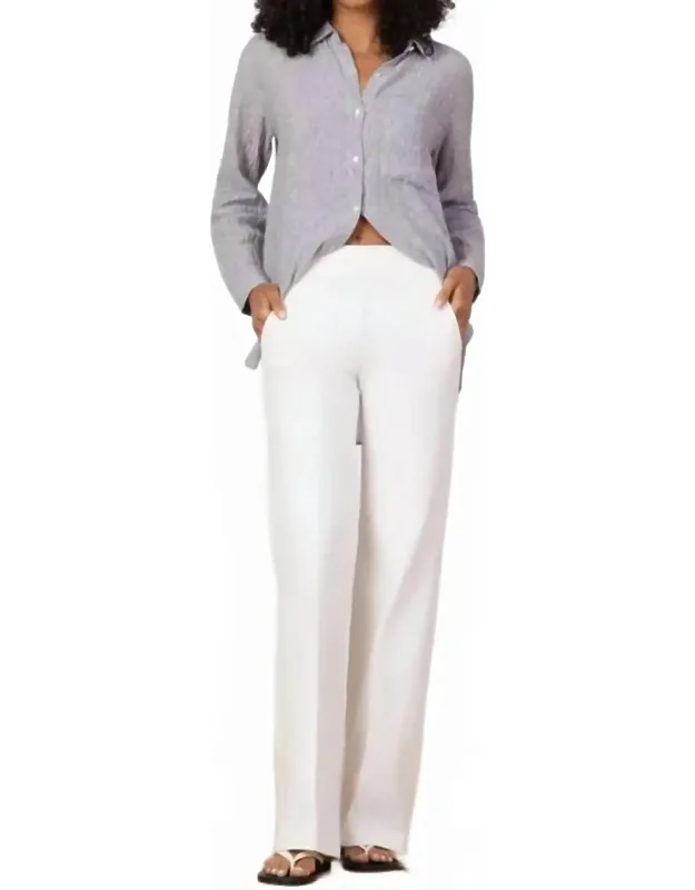 Wide Leg Pants In White Denim