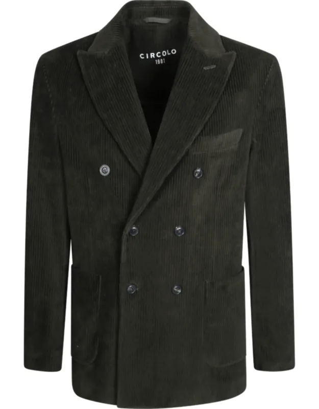 Corduroy Double-breasted Blazer