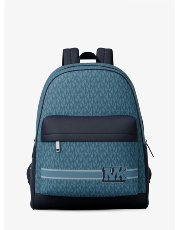 Embellished Striped Logo Backpack