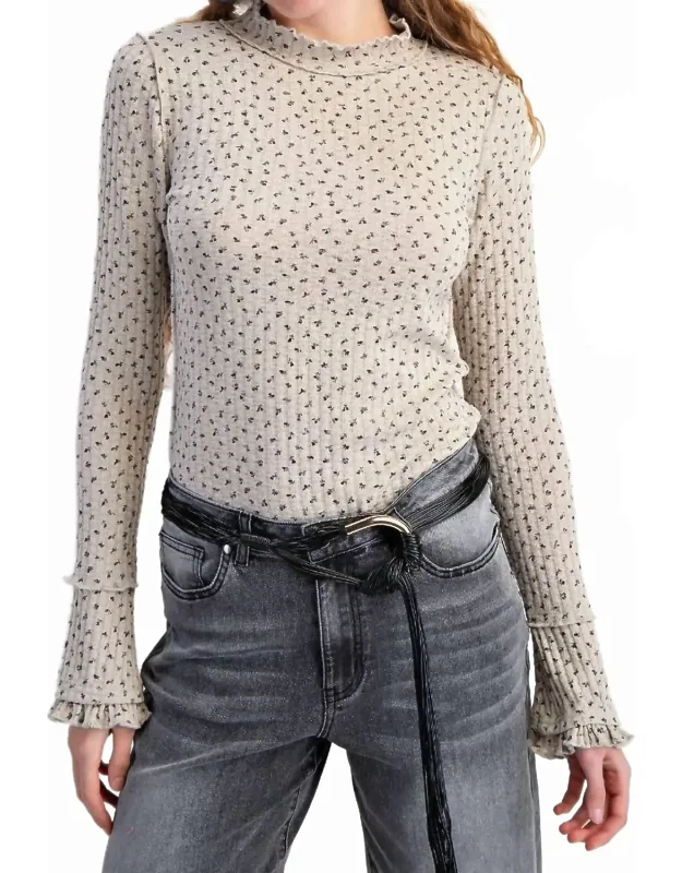 Floral Printed Thermal Fitted Top