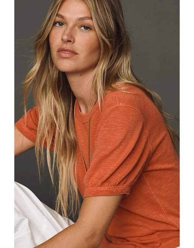 Cotton Puff-sleeve Top