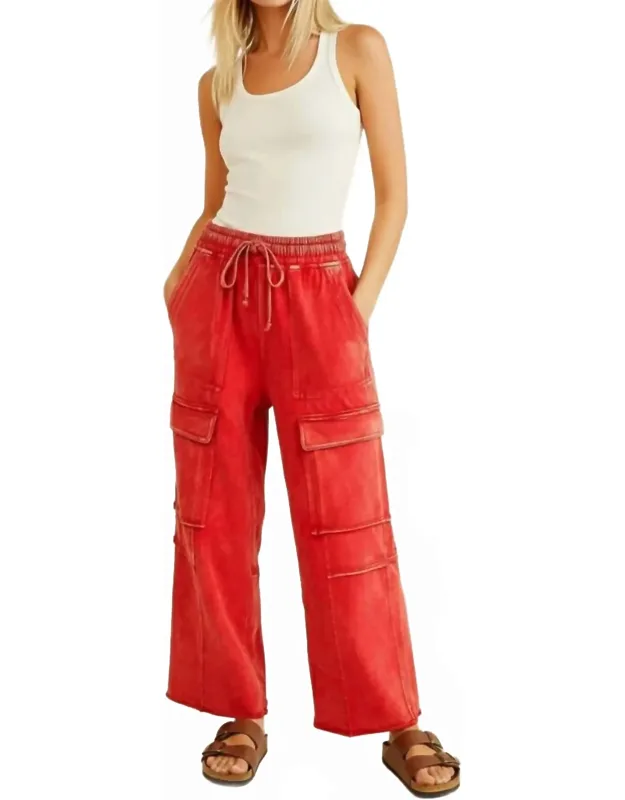 Mineral Washed Terry Cargo Pants