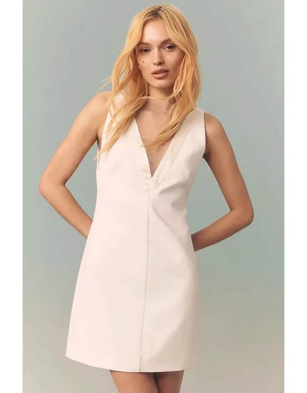 Crepe V-neck Mini Dress