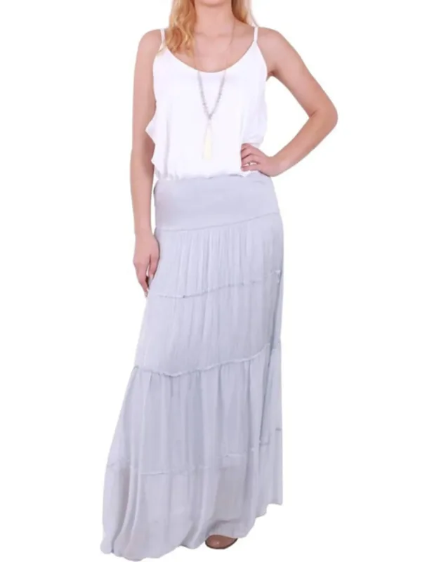 Long Tiered Maxi Skirt