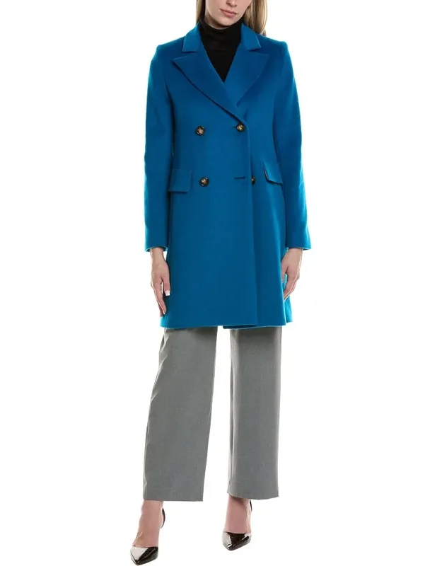 Wool-blend Coat With Peak Lapels And Slip Pockets
