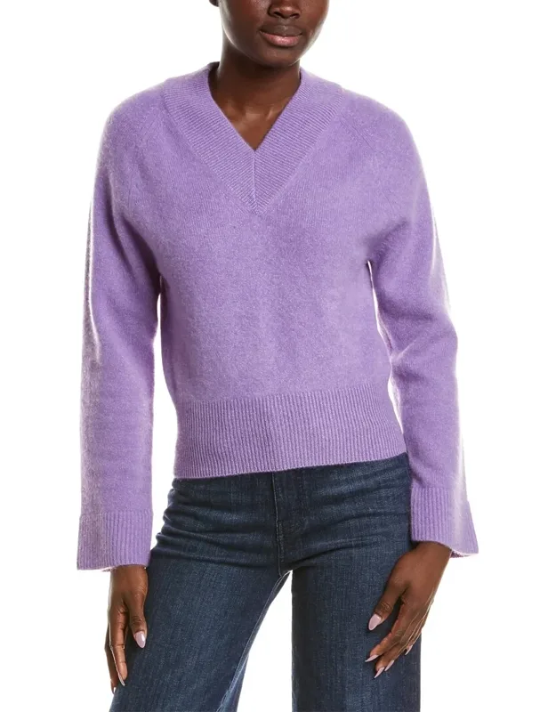 Premium Cashmere Raglan V-neck Sweater