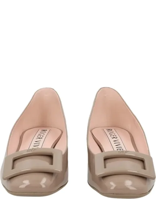 Glossy Patent Calfskin Ballerina Flats