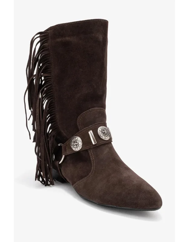 Selora Leather Buckle Western Boots