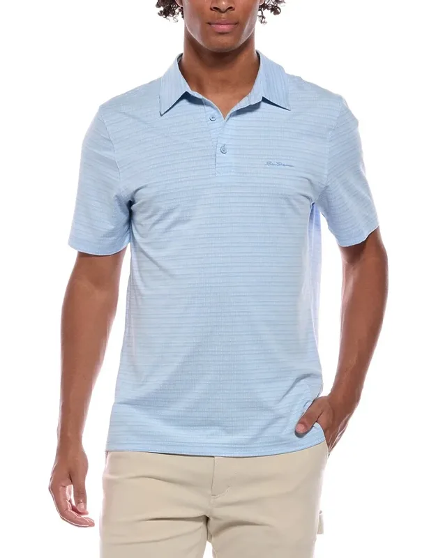 Stripe Tech Jersey Polo Shirt