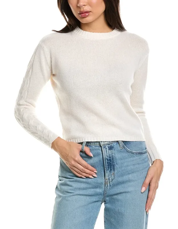 Cable Sleeve Crewneck Sweater