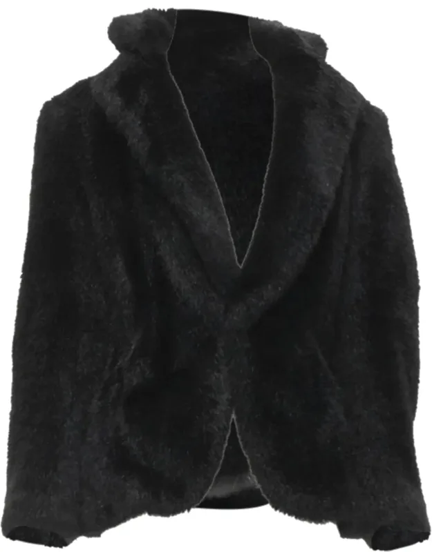 Faux Fur Clear Pvc Insert Blazer Coat