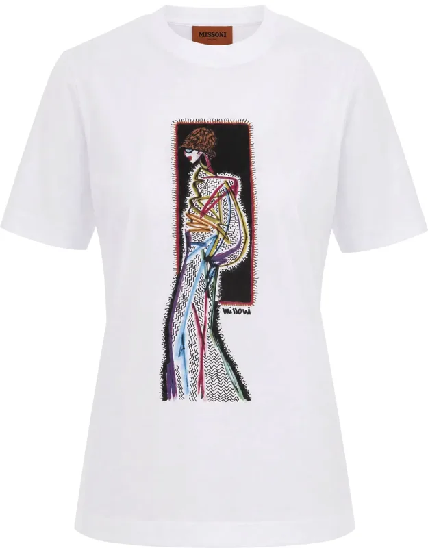 Illustrated Print Cotton Jersey T-shirt