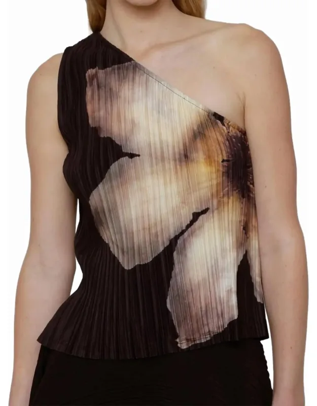 Night Petal One Shoulder Top