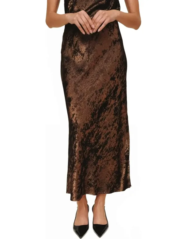 Side Slit Bias Maxi Skirt