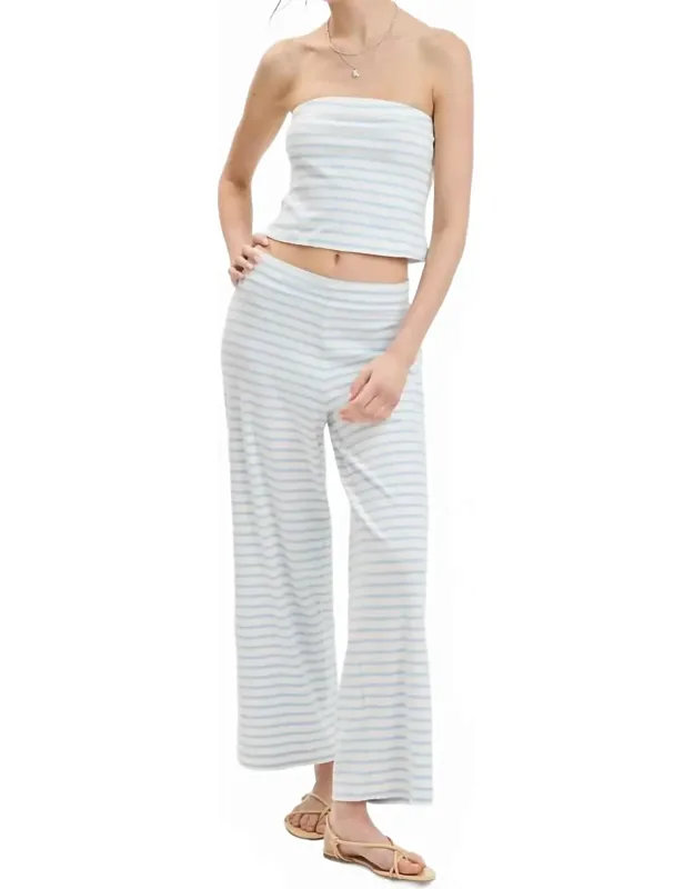Striped Tube Top Pant Set