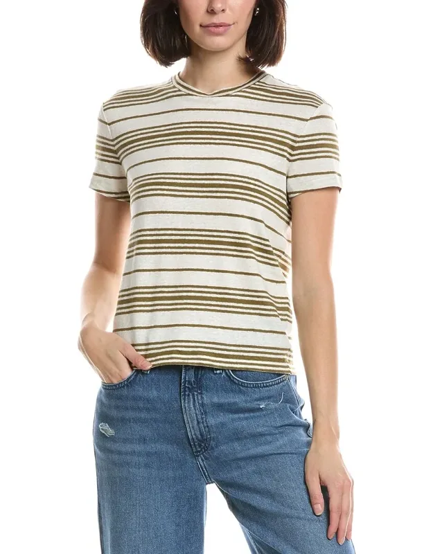 The Striped Linen-blend T-shirt