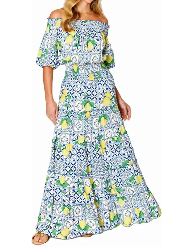 Lemoncello Ahola Long Maxi Dress In Indigo