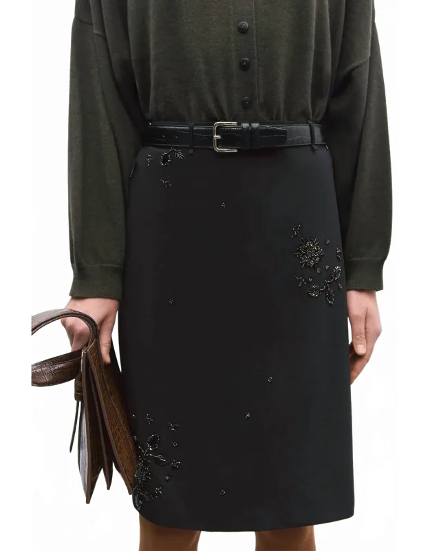 Embellished Tailoring Skirt
