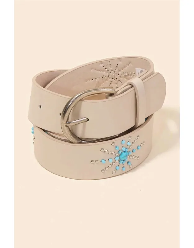Western Turquoise Star Burst Belt