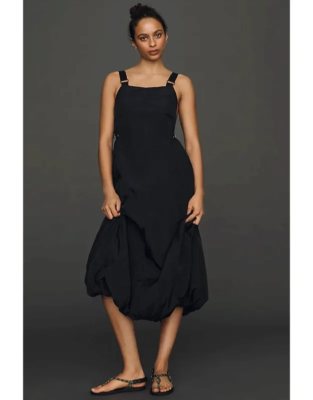 Bubble-hem Midi Dress