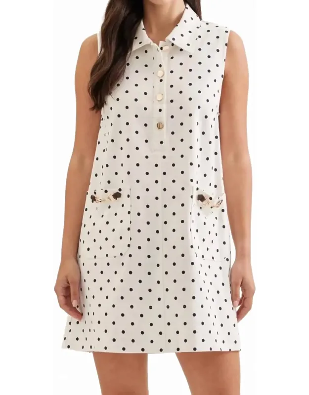 Polka Dot Horsebit Mini Dress